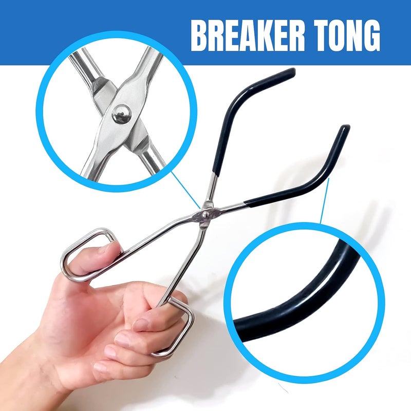 MSSVIGING Scientific Lab Tools Pack for Basic Starter, Chemistry Set - Crucible Tongs Lab Spatula Scoop U-Shape Spoon Test Tube Clamps Stainless Steel Forceps Tweezers - Image 4